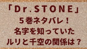 「ドクターストーン」名字を知っていたルリと千空の関係は？5巻各話のネタバレ！