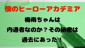 【ヒロアカ】梅雨ちゃんは内通者なのか？その秘密は過去にあった！