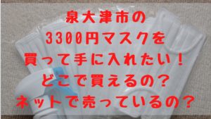 泉大津市の3300円マスクを買って手に入れたい！どこで買えるの？ネットで売っているの？